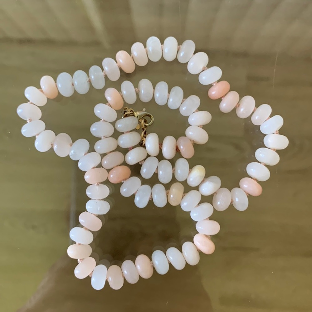 Pink Aventurine Gemstone Silk Hand Knotted candy necklace